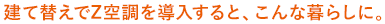 建て替えでZ空調を導入すると、こんな暮らしに。
